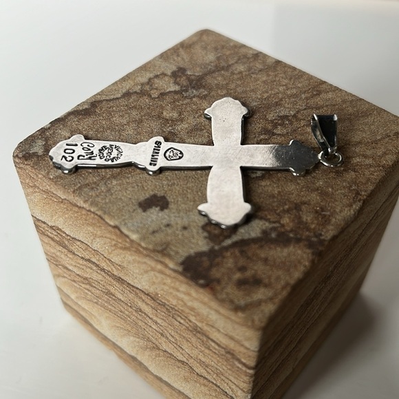 Victoria Cony Sterling Silver Taxco Mexico Cross Pendant - Picture 10 of 10